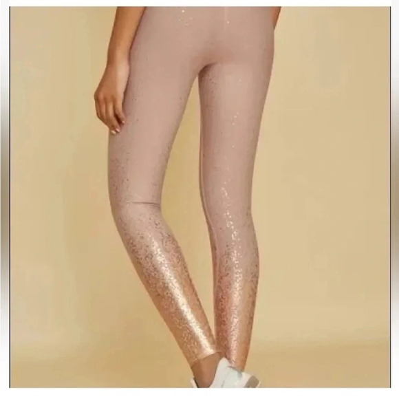 Beyond Yoga Alloy Ombre Metallic Leggings M Blush Pink/Rose Gold NEW B23 - Picture 3 of 11